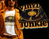 Retro T-shirt with Vinyl DJ Turntable Music Lover Gift Tee for Him Her